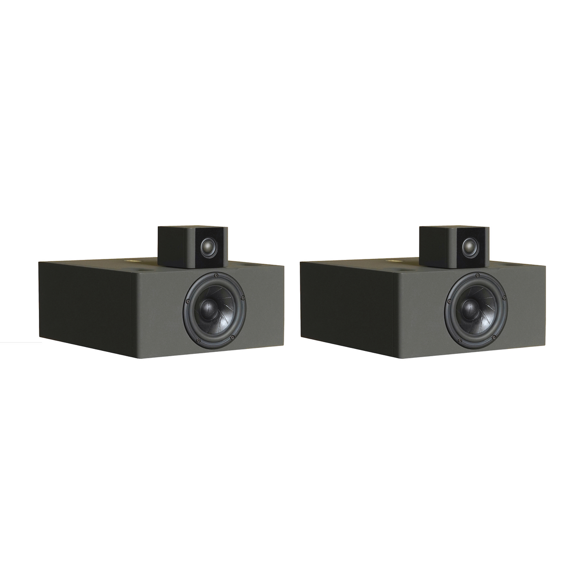 A stereo pair of STRAUSS ELEKTROAKUSTIK SE NF-3 Passive Nearfield Monitors, showcasing the compact 5-inch coated paper woofer and soft dome tweeter architecture in Nextel Anthracite on a white background.