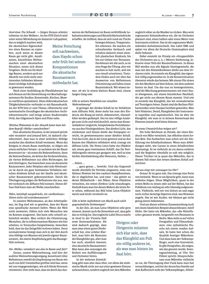 Enveloped by Sound | Revue Musicale Suisse