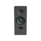 Front elevated profile view of the STRAUSS ELEKTROAKUSTIK SE MF-4 Large-Format Midfield Passive Monitoring System, detailing the 12-inch LIT woofer and horn-loaded compression driver in Nextel Anthracite on a white background.