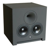 Front three-quarter perspective view of the STRAUSS ELEKTROAKUSTIK SE AP-1 Active-Passive Reference Monitor on a white background, highlighting the dual 5.5-inch woofers, the centrally aligned 1-inch compression driver horn geometry, and its precision mechanical enclosure engineering.