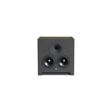 Front perspective view of the STRAUSS ELEKTROAKUSTIK SE AP-1 Active-Passive Reference Monitor on a white background, slightly tilted to highlight the signature vertical driver alignment, custom high-frequency compression driver horn, and precision mechanical cabinet engineering.