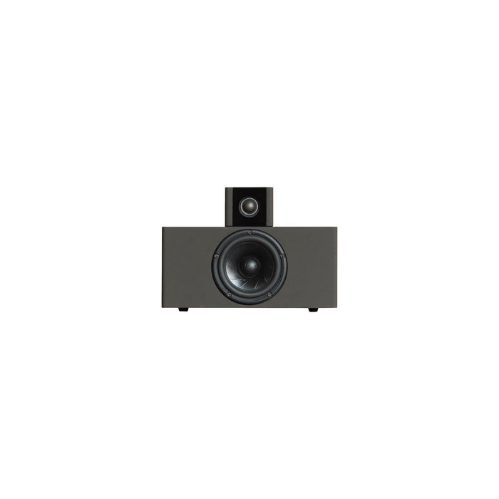 Front profile view of a single STRAUSS ELEKTROAKUSTIK SE NF-3 Passive Nearfield Monitor, centered on a white background, highlighting the 5-inch coated paper woofer and physically time-aligned neodymium soft dome tweeter configuration in Nextel Anthracite.